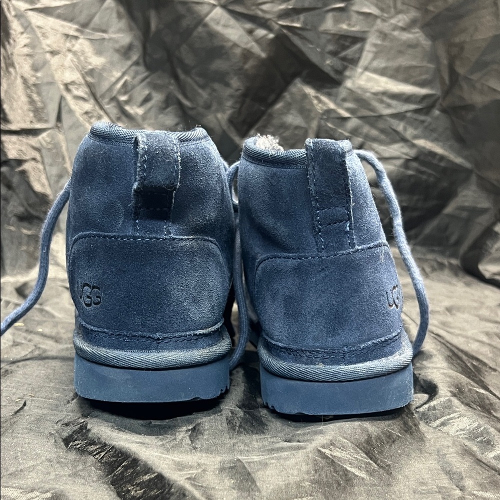 Boys UGGs Blue Suede Ankle Boots sz 3 - Picture 6 of 10